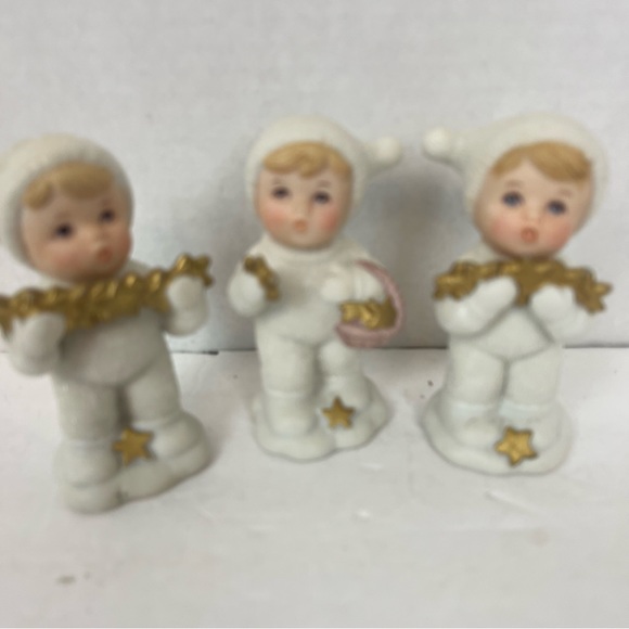 Vintage 3-Homco Snowbabies figurines with gold stars ⭐️ - Picture 13 of 14